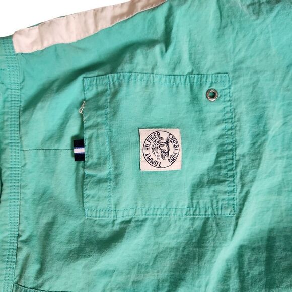 Tommy Hilfiger Swim Trunks Shorts Mens M Vintage Surfing Champion Spellout Blue - Picture 7 of 8
